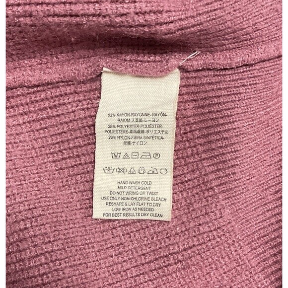 Free People XS Sweater Shadow Crew Mauve Pink Balloon Sleeves Ribbed Oversized - Picture 7 of 8